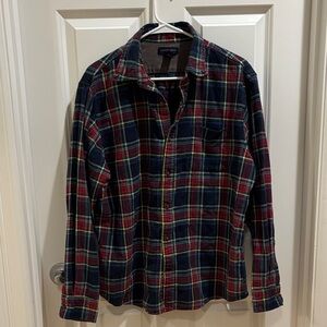Lands' End Men's Casual Plaid Shirt - Red, Blue, and Green